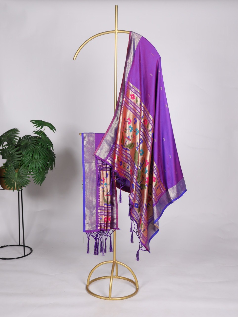 Designer Jacquard Paithani Weaving Zari Work Dupatta with Tassels