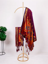 Designer Jacquard Paithani Weaving Zari Work Dupatta with Tassels