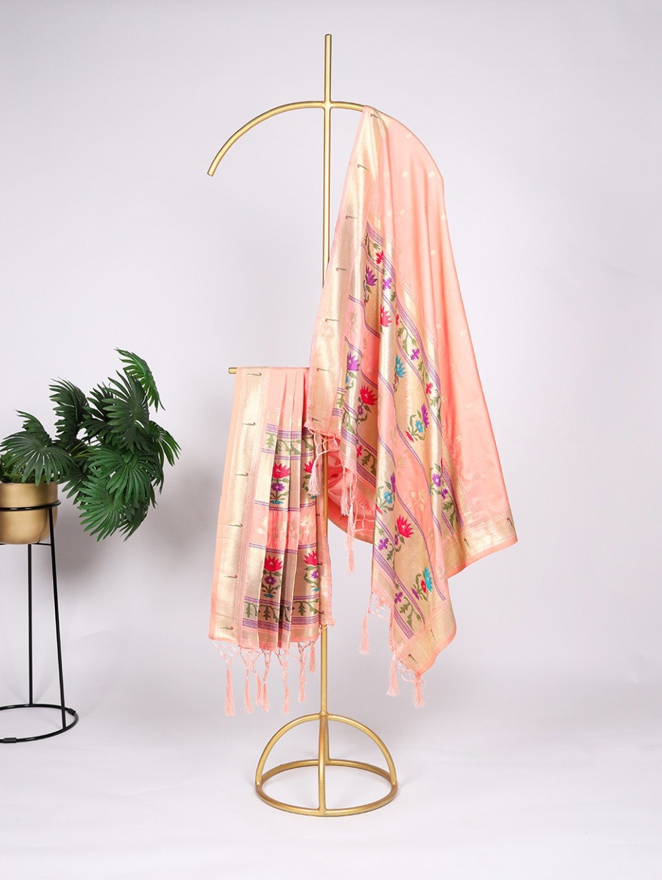 Designer Jacquard Paithani Weaving Zari Work Dupatta with Tassels