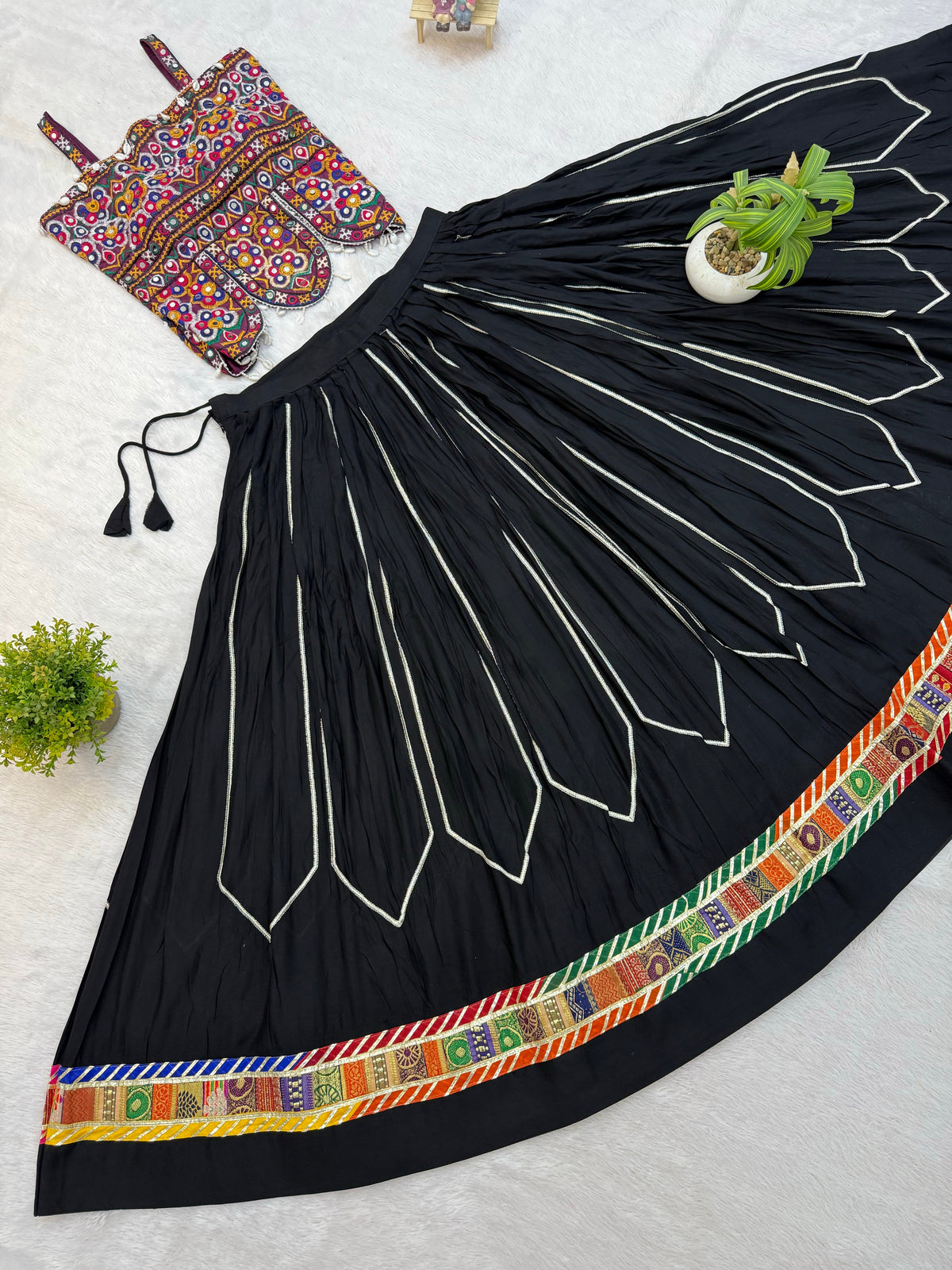 Black Rayon Ethnic Lehenga Choli with Heavy Embroidery Blouse