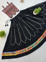 Black Rayon Ethnic Lehenga Choli with Heavy Embroidery Blouse
