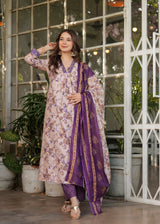 Floral Printed Pure Cotton Kurti with Bottom and Chanderi Cotton Dupatta Set