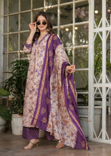 Floral Printed Pure Cotton Kurti with Bottom and Chanderi Cotton Dupatta Set