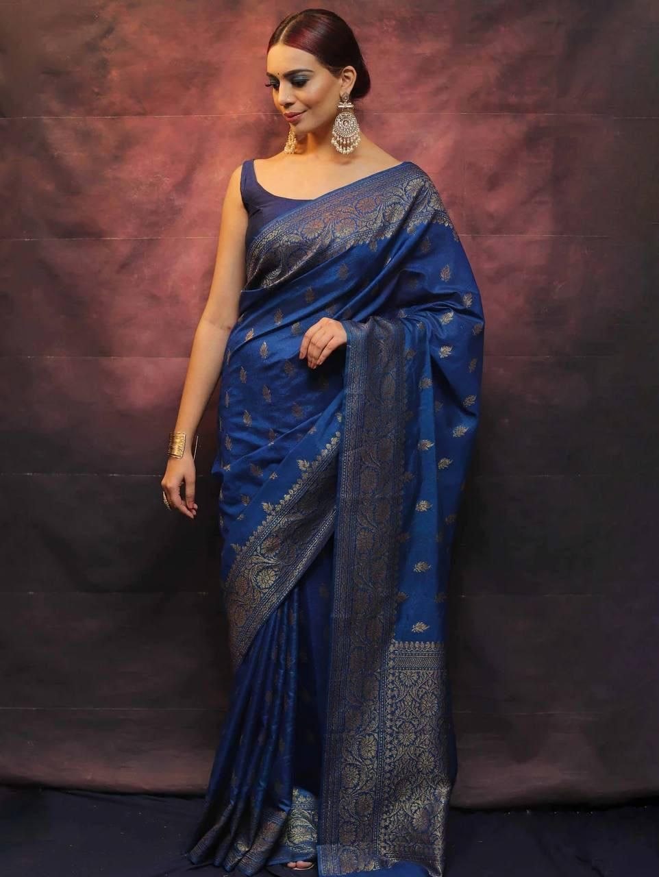Banarasi Soft Lichi Silk Rich Jacquard Work Designer Saree with Blouse