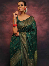 Banarasi Soft Lichi Silk Rich Jacquard Work Designer Saree with Blouse