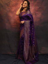 Banarasi Soft Lichi Silk Rich Jacquard Work Designer Saree with Blouse