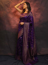 Banarasi Soft Lichi Silk Rich Jacquard Work Designer Saree with Blouse