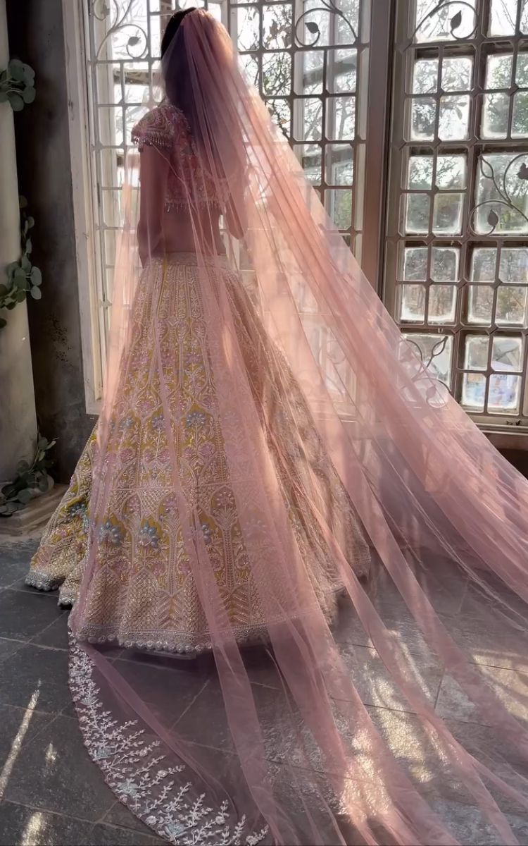 Yellow Multi-Color Kasturi Silk Heavy Multi-Thread Embroidery and Dori Sequins Work Bridal Lehenga Choli with Net Dupatta