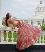 Maroon Premium Malai Satin Heavy Sequins and Embroidery Work Bridal Lehenga Choli with Net Dupatta