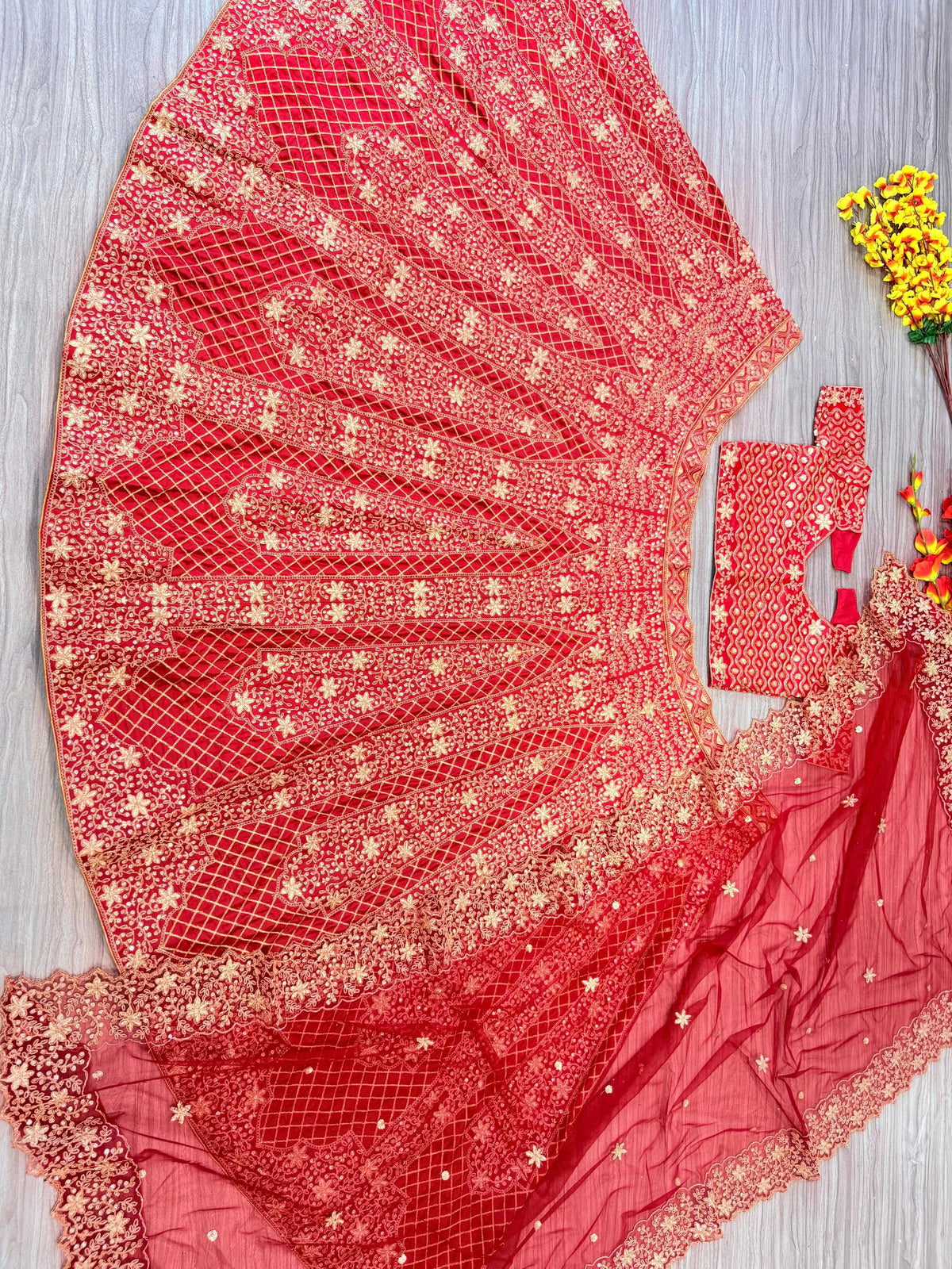 Maroon Premium Malai Satin Heavy Sequins and Embroidery Work Bridal Lehenga Choli with Net Dupatta