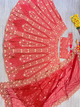 Maroon Premium Malai Satin Heavy Sequins and Embroidery Work Bridal Lehenga Choli with Net Dupatta