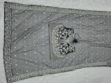 Black Premium Butterfly Soft Net Heavy Embroidery, Sequins & Hand Pearl Work Designer Saree with Unstitched Blouse Set