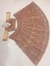 Mauve & Gold Premium Soft Butterfly Net Heavy Embroidery and Sequins Work Designer Lehenga Choli Set