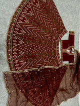 Rich Coffee Brown Heavy Thread, Sequins & Dori Embroidered Thai Silk Designer Bridal Lehenga Choli Set