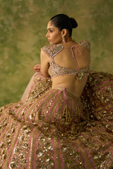 Pink Soft Net Heavy Sequins, Zari & Dori Embroidered Designer Bridal Lehenga Choli Set