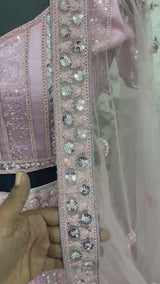 Pink Premium Net Heavy Embroidery, Glitter Dori, Sequins & Jarkan Work Designer Bridal Lehenga Choli with Net Dupatta