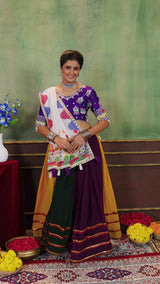 Multi-Color Faux Georgette Designer Lehenga Choli with Real Mirror Work & Printed Dupatta